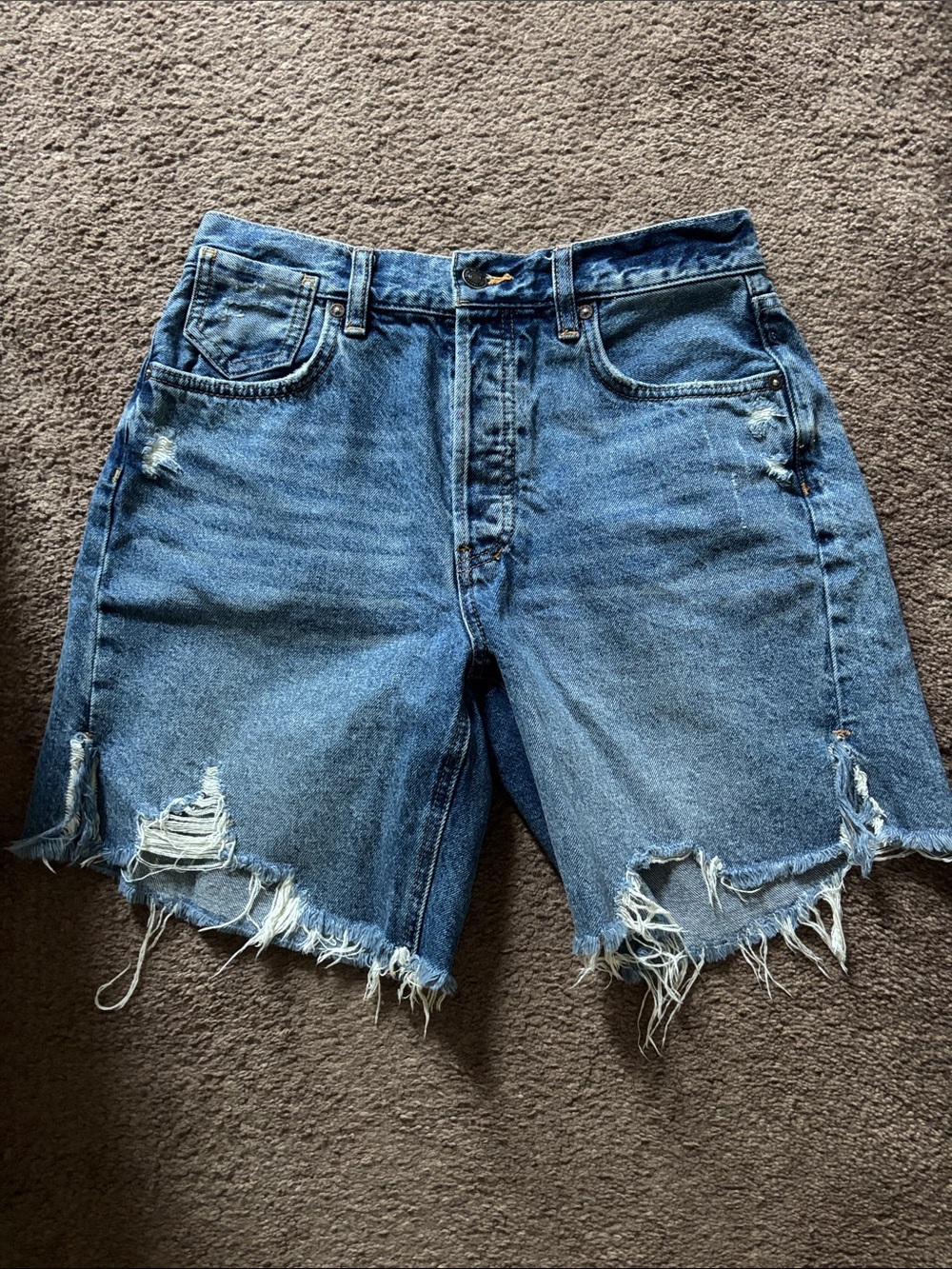 We The Free crvy Distressed Blue Denim Cutoff Shorts